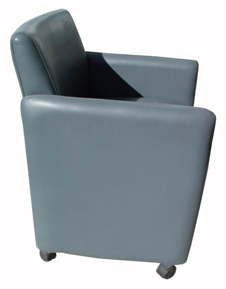   chair blue upholstered leather carpet casters 25 width x 24 depth