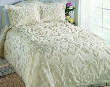 CHANTILLY Standard Sham White woven Chenille  