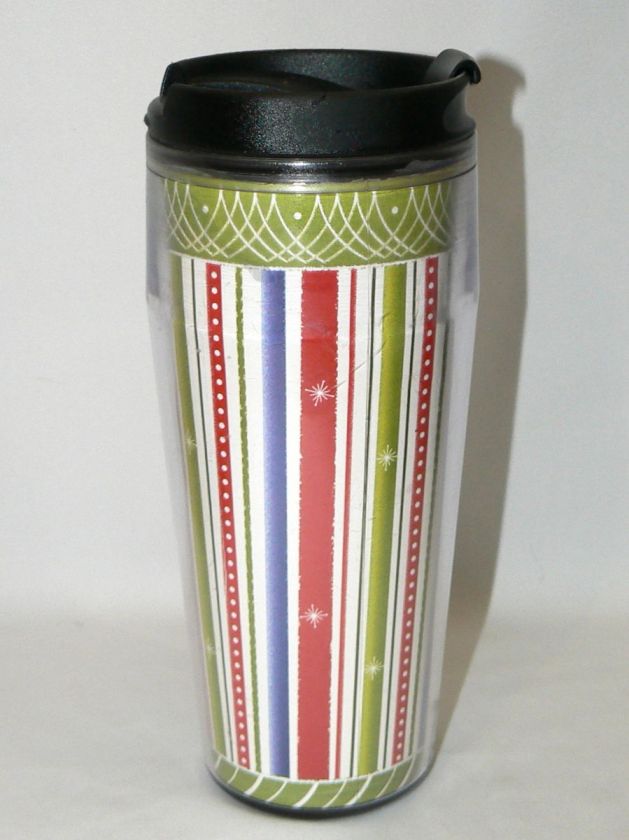   18OZ 2002 BARISTA COFFEE TEA HOT CHOCOLATE TUMBLER STRIPES  