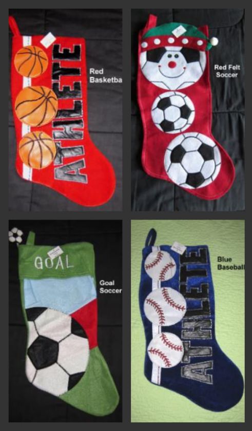 NEW Sport Baseball Basketball Soccer CHRISTMAS STOCKING  