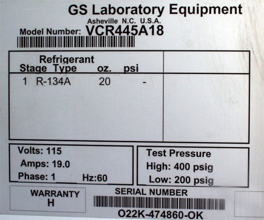 VWR International VCR445A Chromatography Refrigerator  