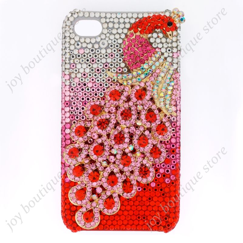 full of rhinestone, use hard case with 3D pink clear rose rhinestone 