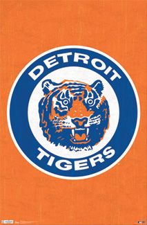 Detroit Tigers RETRO VINTAGE LOGO (1961 93) Poster  