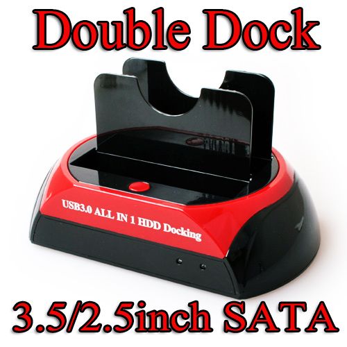 USB3.0 Dual/Two 3.5/2.5 SATA HDD Dock/Docking Station  