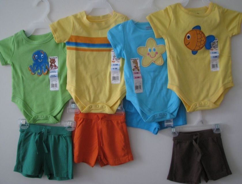 GARANIMALS,OLD NAVY,BABY CLOTHES,ONESIE,SHORTS,ORGANIC  