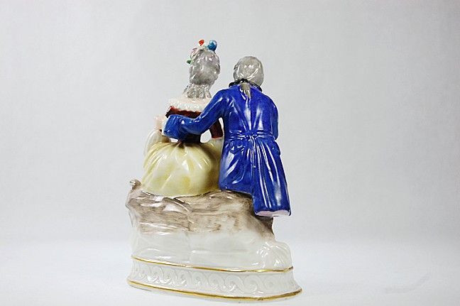   GERMAN DRESDEN CAPODIMONTE STYLE MARK PORCELAIN FIGURINE  