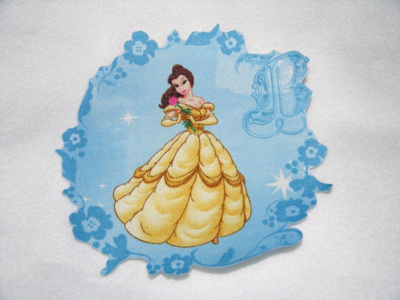 DISNEY PRINCESS BELLA #13 FABRIC IRON ON APPLIQUE  