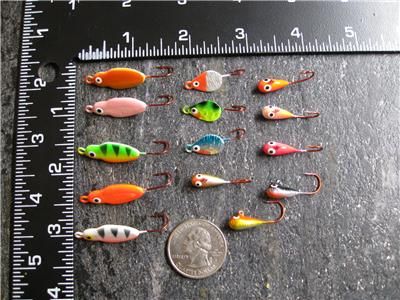 LOT OF 14 ICE FISHING JIGS   LURES   LURE   JIG  