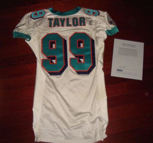 2001 Jason Taylor Game Worn Dolphins Home Jersey  