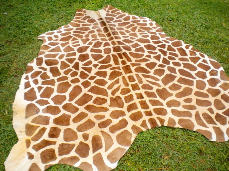 GIRAFFE Print/Printed COWHIDE SKIN Rug COW HIDE GIRAFFE DC3236  