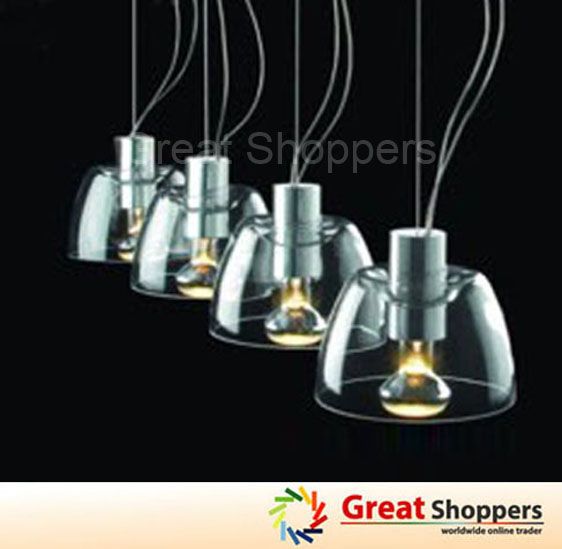 New Modern Glass Shade Ceiling Light Pendant Lamp x 4 Pendants