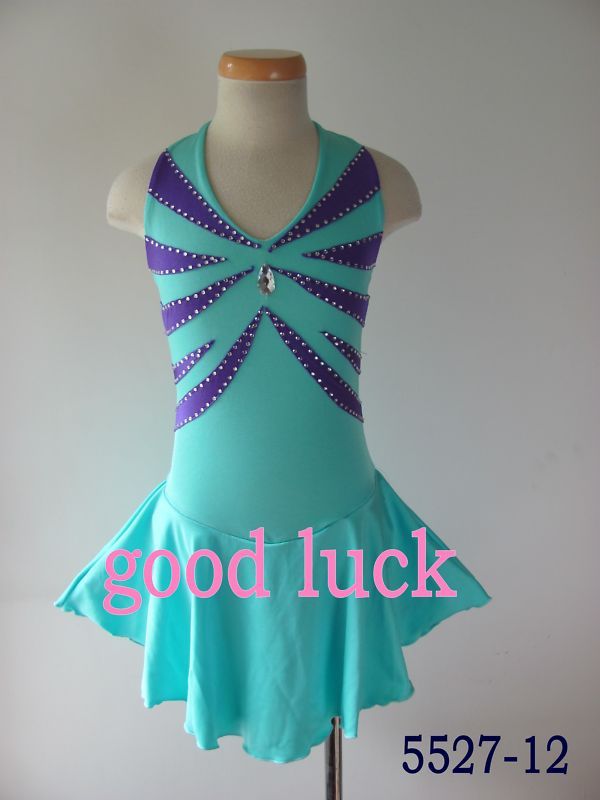 Grils Beautiful Rhythmic Gymnastics leotard Skating Dress  