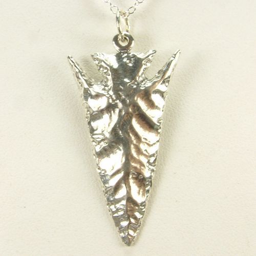 NEW ARROW HEAD ALL STERLING SILVER PENDANT NECKLACE  