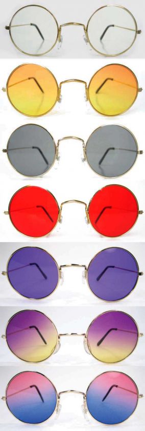 Two) Pairs 60s Hippie John ROUND Peace Glasses Sunglasses  