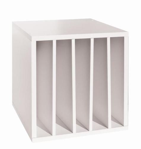 New 15 5 Slot Wooden File Storage Organizer Cube White  