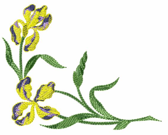 Iris Blossoms machine embroidery designs 5x7 hoops  