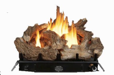 Kozy World 24 Inch Vent Free Gas Log Set w/ Thermostat 013204224509 