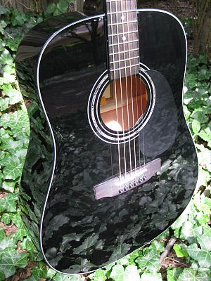 ZAGER EZ PLAY ZAD20 SPRUCE ACOUSTIC BLACK GUITAR  