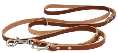 European Leather Dog Leash Adjustable Brown 46 73  