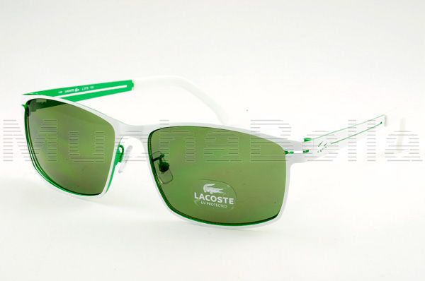 LACOSTE SUNGLASSES L107S 107S 107 105 WHITE WITH GREEN INTERIOR NEW 