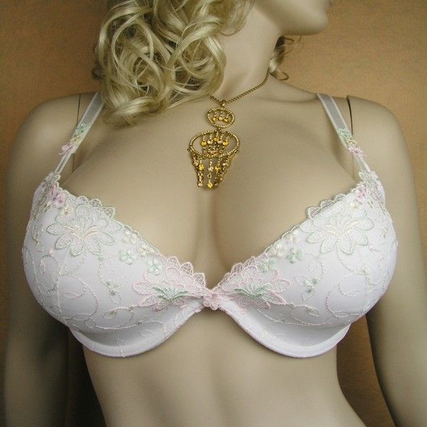 Sexy Embroiderd White Bra Set /12DD/34DD/75DD/ #C034  