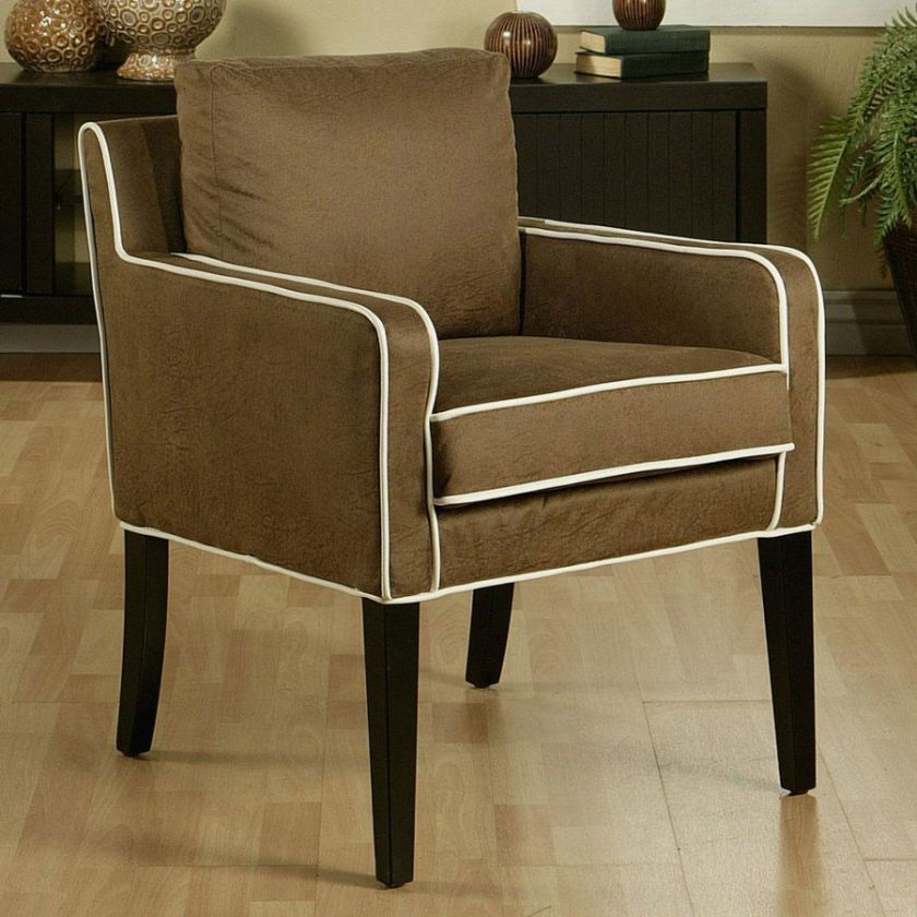 Marquee Mocha Microfiber Suede Brown Transitional Club Sofa Chair 