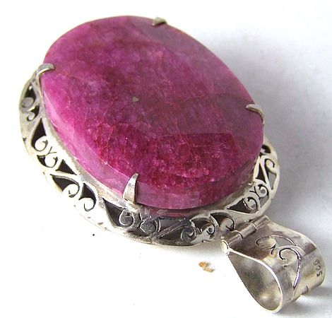 245CT DESIGNER NATURAL HUGE RUBY 925 SILVER PENDANT  