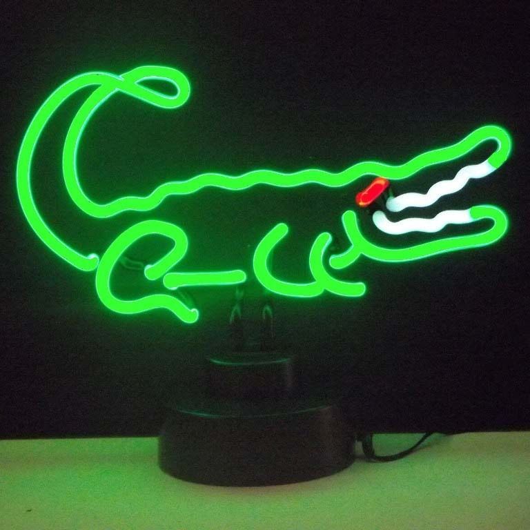 Neon sign Sculpture lamp Florida Gator Alligator Croc  