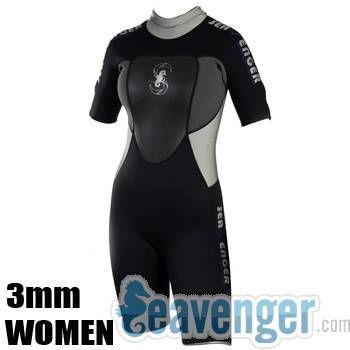 Women 3mm SuperStretch Wetsuit Scuba Diving Shorty  