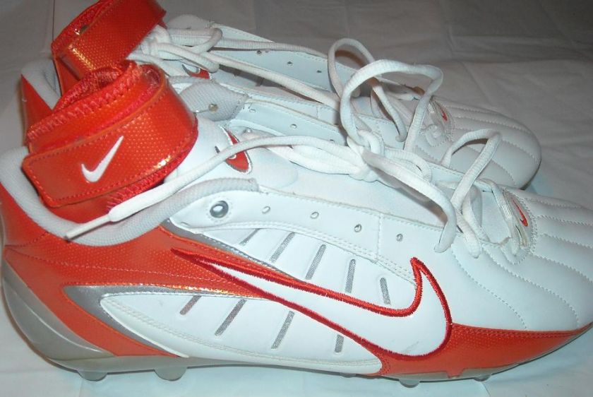 Nike Super Bad Orange & White Cleats Football Shoes 16  