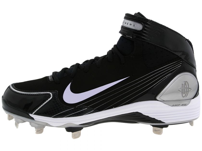 Mens NIKE Air HUARACHE LWP90 Baseball Metal Cleats Shoes black white 