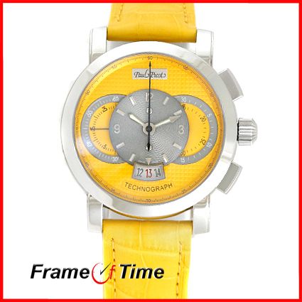 Paul Picot 44mm Technograph Yellow Chronograph Watch  