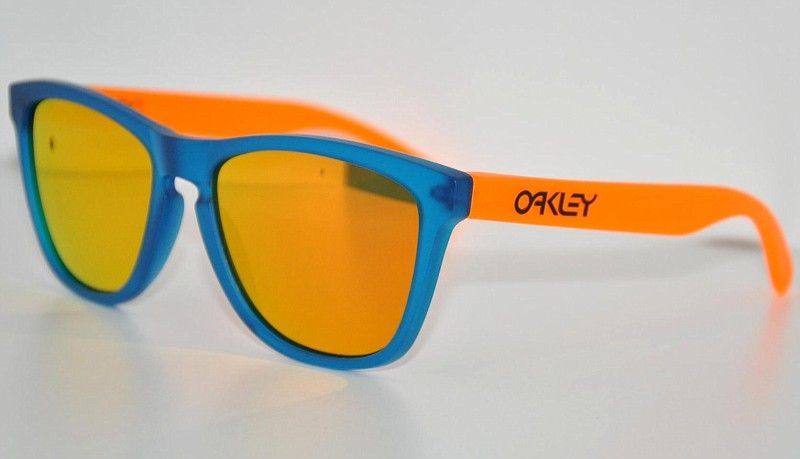 NEW OAKLEY SUNGLASSES FROGSKINS 24 285 BLACKLIGHT BLUE/ORANGE FRAME 