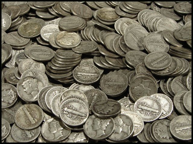 500 OLD SILVER MERCURY DIME COIN COLLECTION LOT & BONUS  
