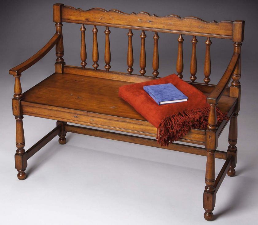 Measures 39½W, 18½D, 33½H; Seat 18H Old World Cherry Finish