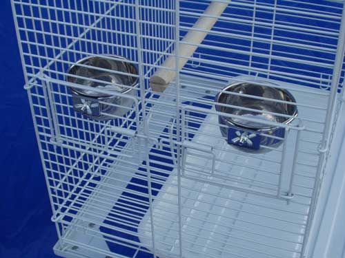 PARROT BIRD CAGE DOMED W/STAND 24x16x53 115DM WHITE  