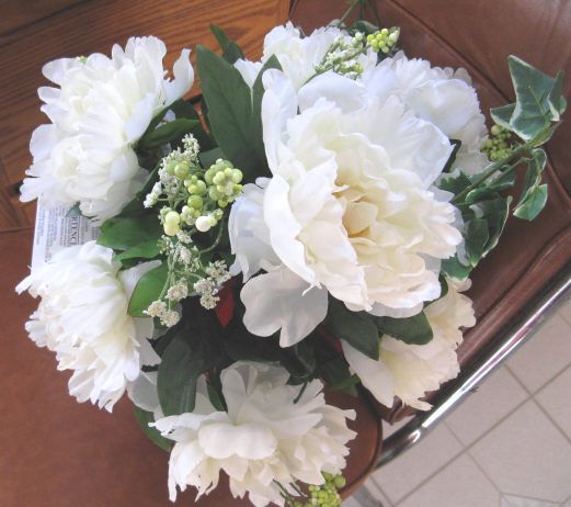 Home Interior White Peony Bouquet NIB  