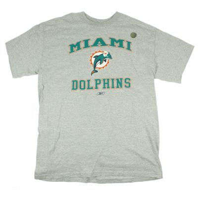   Dolphins Heather Grey Preshrunk T Shirt Football Men’s M XL  