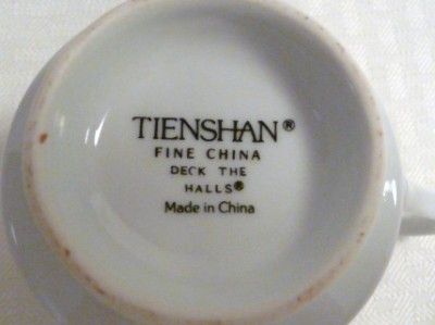 Tienshan Deck The Halls Verge CUP & SAUCER SET XMAS  