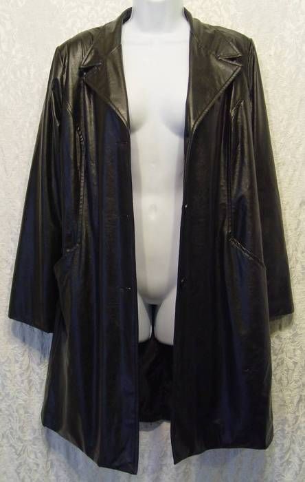 GOTHIC Black Buttery SOFT Machine Washable PVC Coat 10  