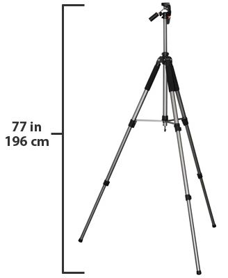 Zeikos 77 Inch Full Size Professional Photo / Video Tripod with 3 Way 