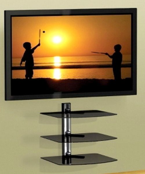   Wall Mount AV Equipment Holder Home Theatre Hidden Cable TV Shelves