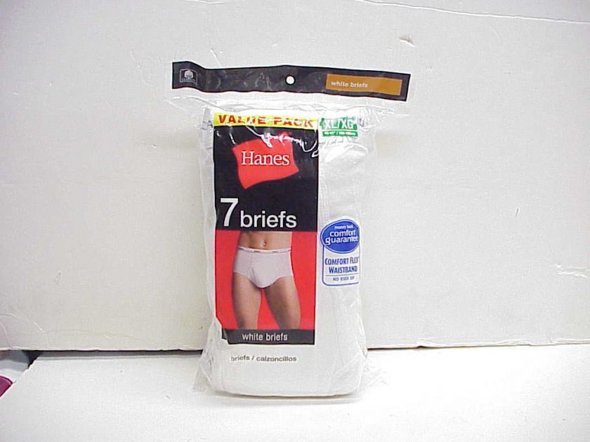 7pr Mens Hanes White Briefs Underwear XL 40 42  