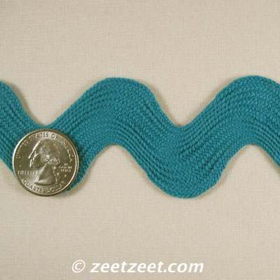 GIANT RIC RAC~TURQUOISE~JUMBO 1.5 (4cm) Woven Trim /Yd  