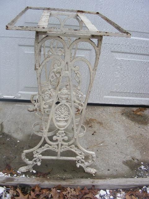 Iron plant stand Victorian cast iron base  