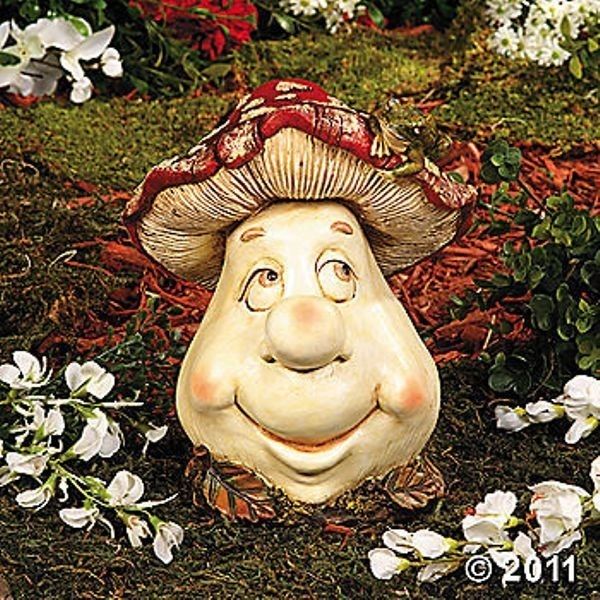 MUSHROOM WITH FACE YARD STATUE CHARMING YARD DECOR NEW  